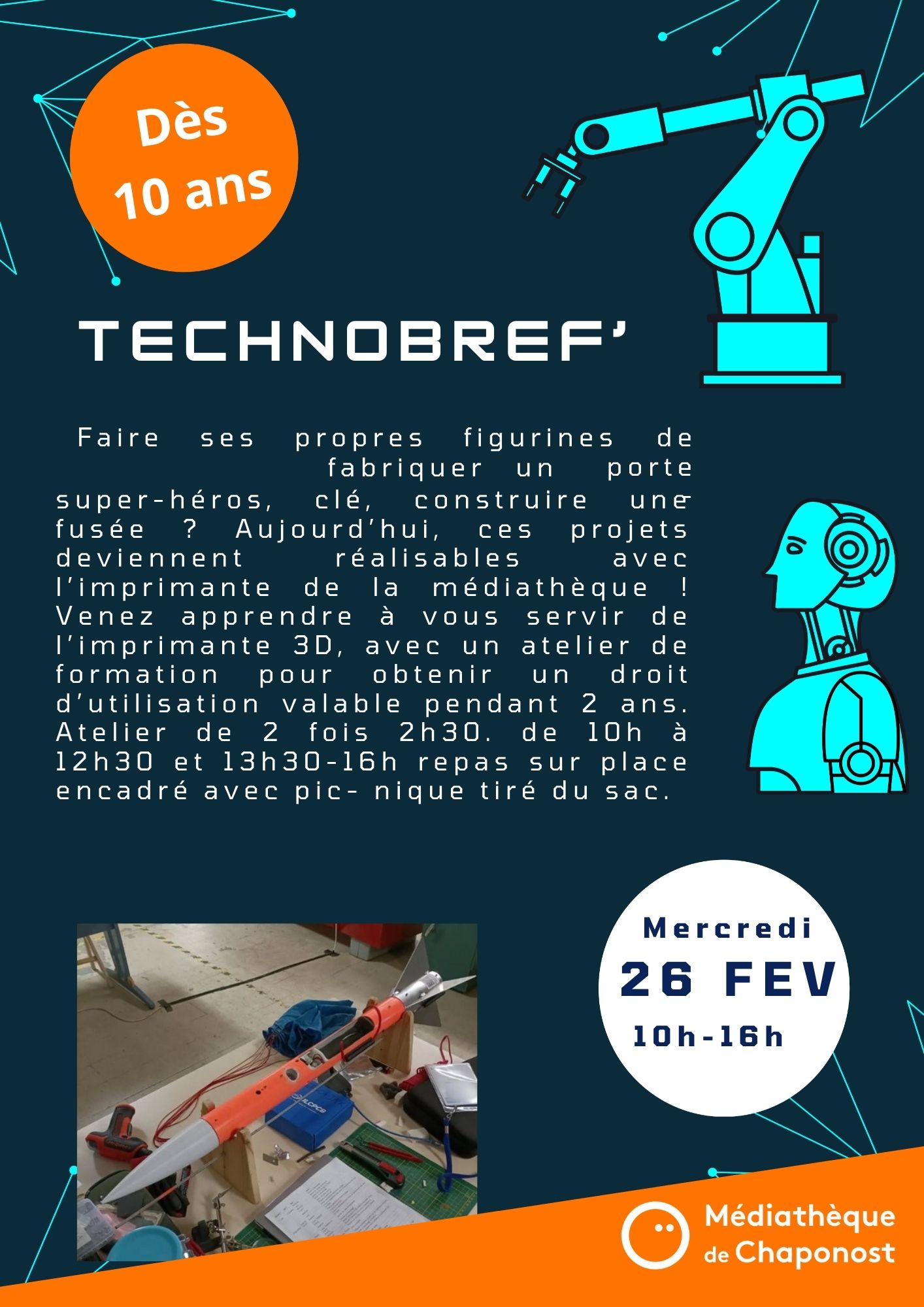 affiche  pour la journée d'intitation à l'imprimante 3d