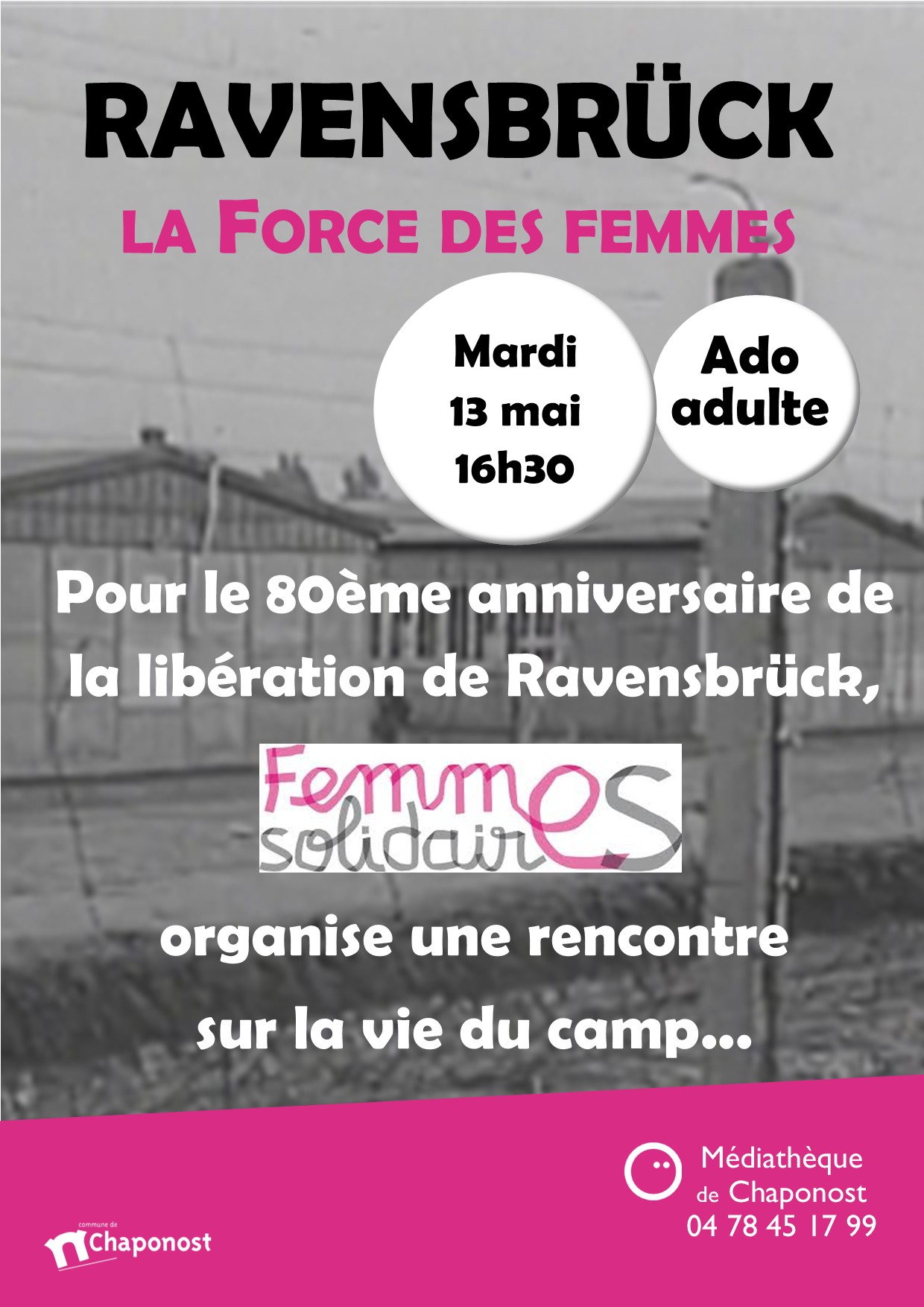 Affiche de la rencontre ouetour des femmes dans les camps de Ravensbruk